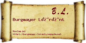 Burgmayer Lóránt névjegykártya